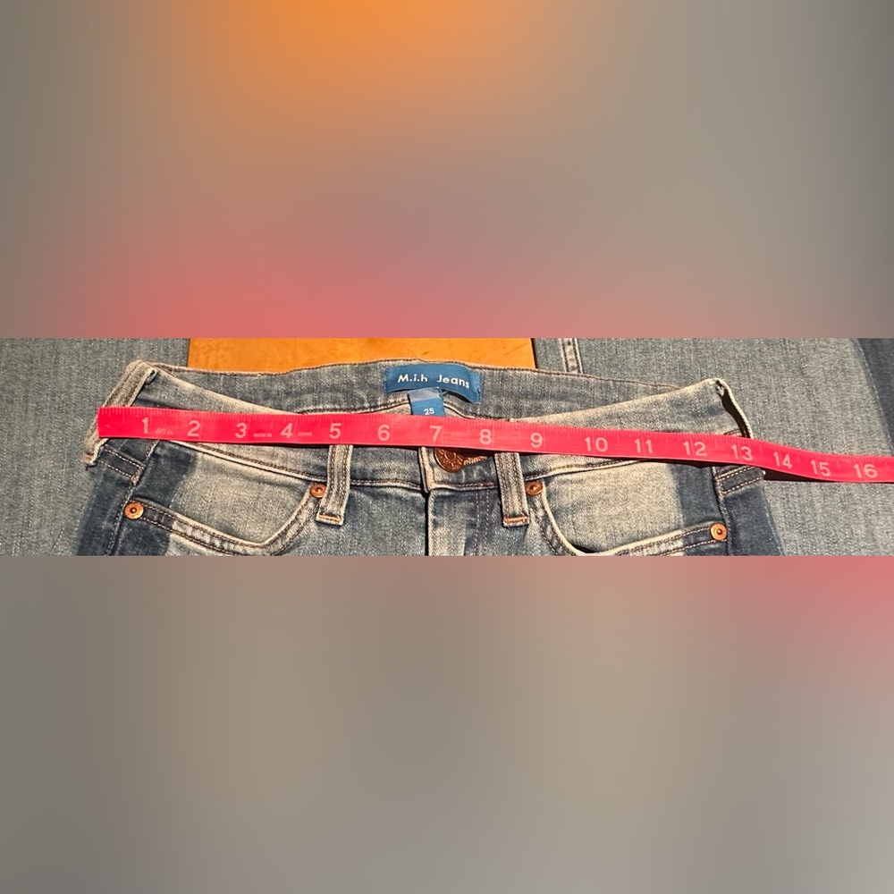 M.i.h. Lou High Rise Cropped Bell Jeans Two Tone, Size 25, Great Condition! - Picture 6 of 10